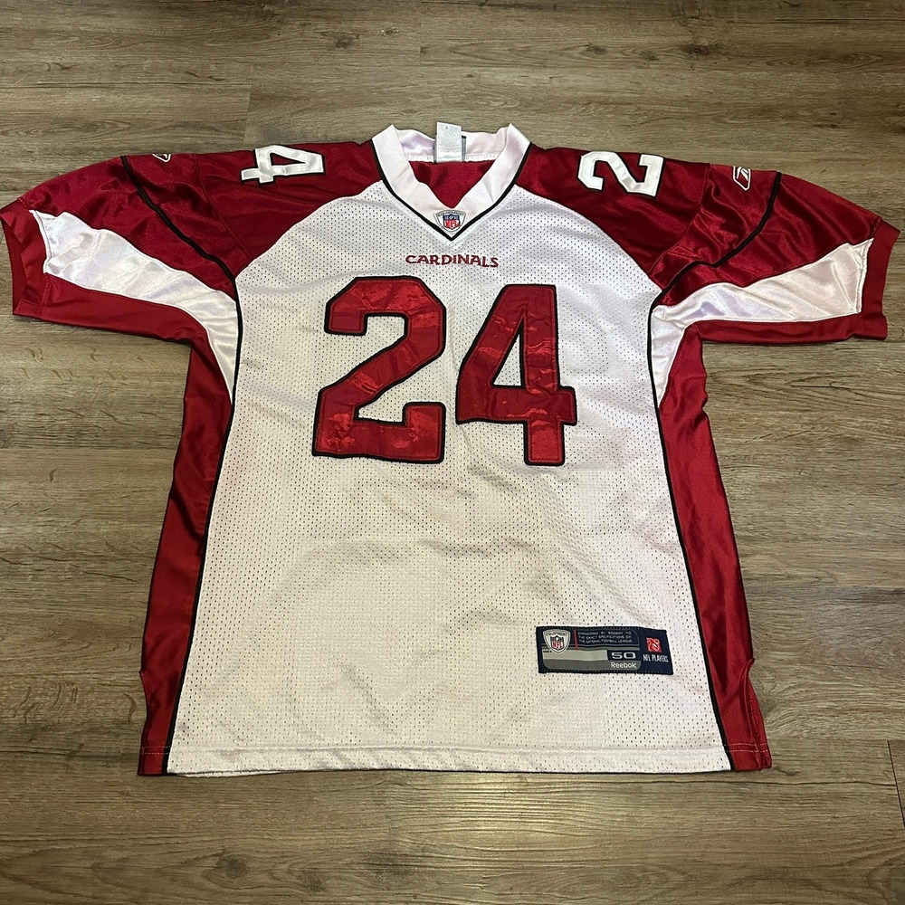 Reebok NFL Arizona‎ Cardinals Adrian Wilson 24 Stitched Jersey Mens L White Red